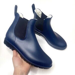 Khombu Chelsea Rainboots Shearling Lined Navy Blue 8